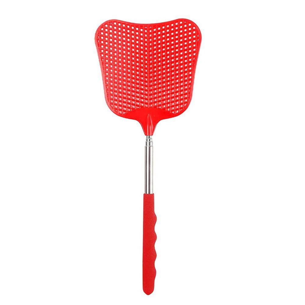 Retractable Stainless Steel Rod 12CM Banana Shape Plastic Fly Swatter - Mubimart