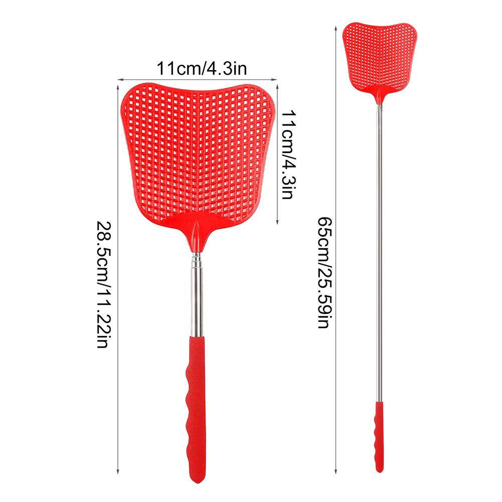 Retractable Stainless Steel Rod 12CM Banana Shape Plastic Fly Swatter - Mubimart