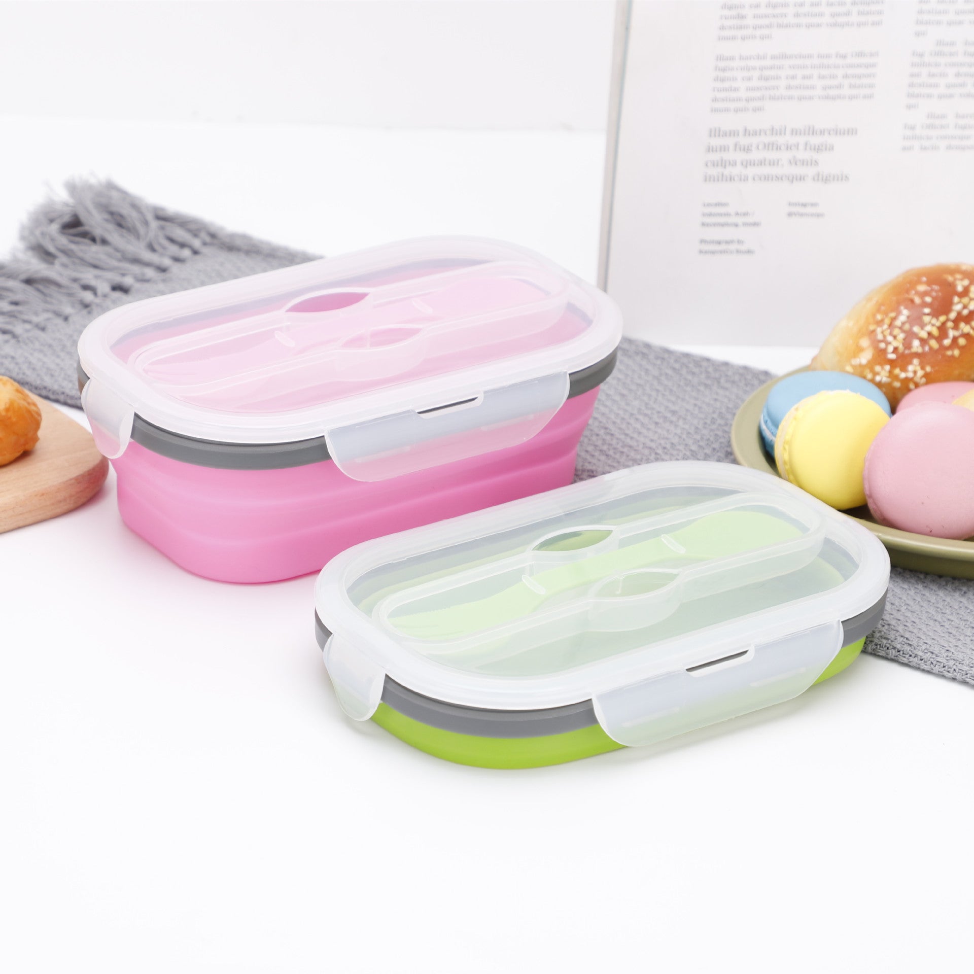 Retractable folding lunch box bento box - Mubimart -  