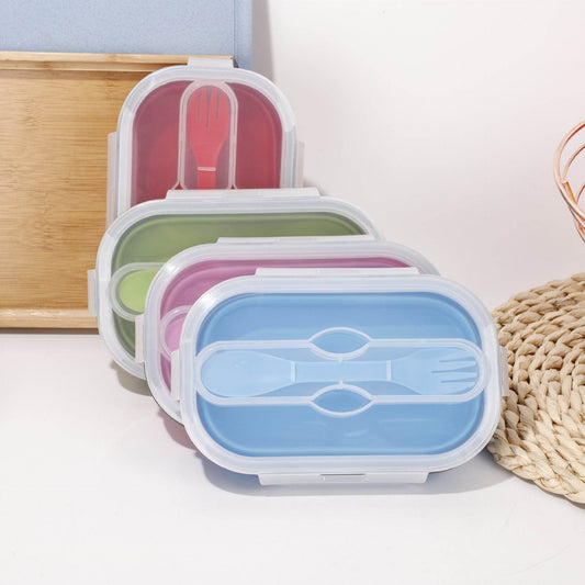 Retractable folding lunch box bento box - Mubimart