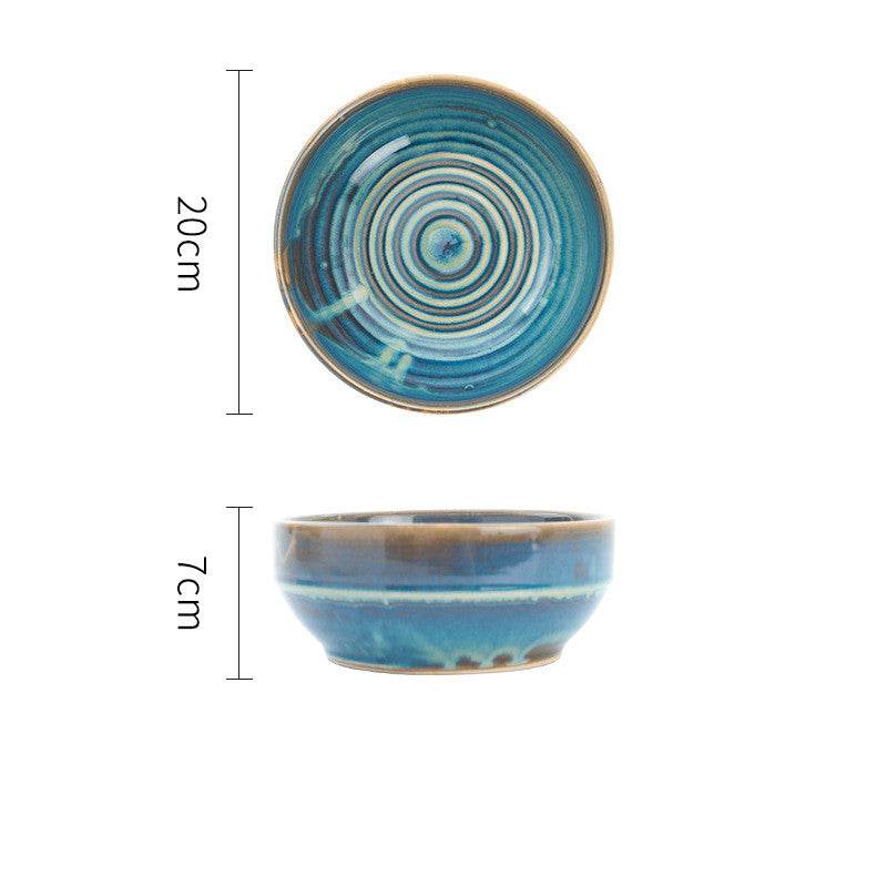 Retro Ceramic Soup Bowl Noodle Home - Mubimart