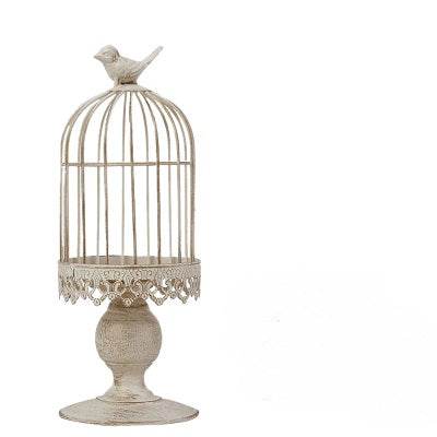 Retro Creative Bird Cage Green Plant Decoration - Mubimart