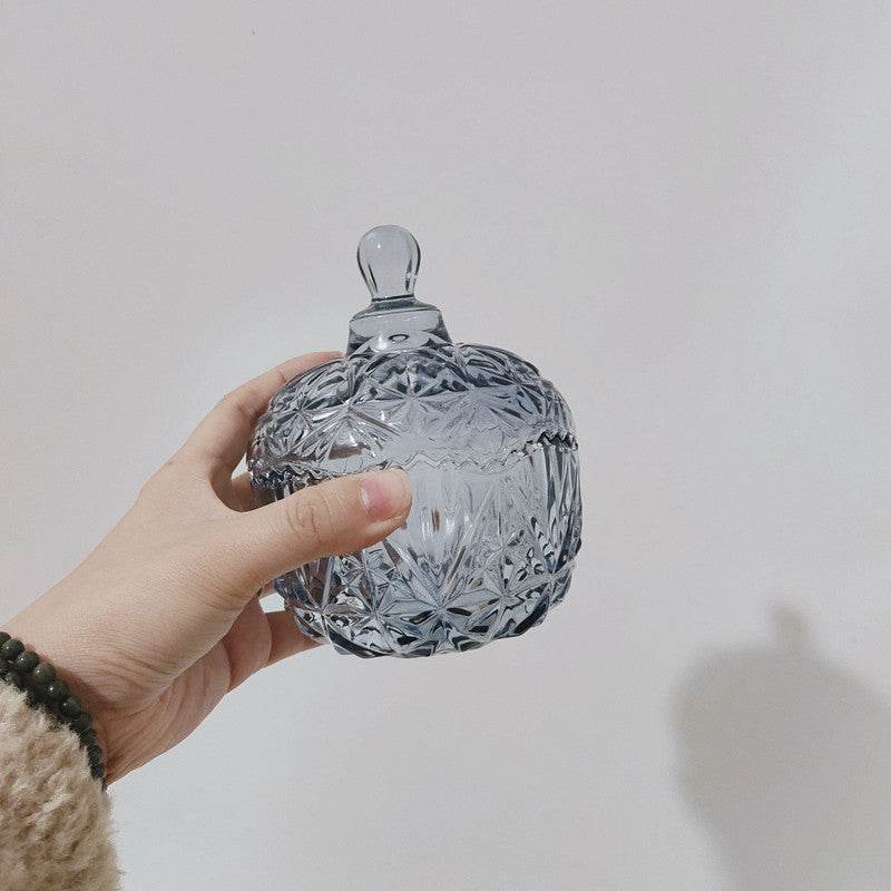 Retro Glass Sugar Jar Storage Jar Cotton Swab Jar - Mubimart