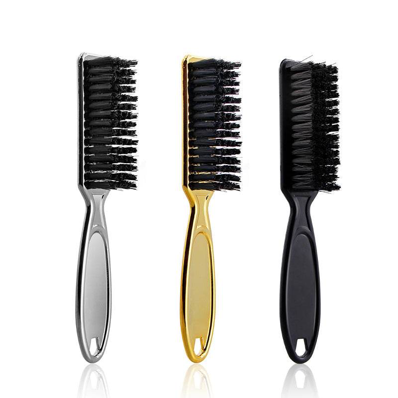 Retro Gradient Oil Head Electroplating Broken Hair Sweep Neck Beard Brush Hair Salon Hairdressing Tools - Mubimart