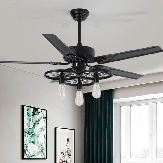 Retro Industrial Fan Lamp Ceiling Fan Lamp - Mubimart