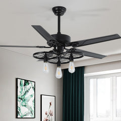 Retro Industrial Fan Lamp Ceiling Fan Lamp - Mubimart -  