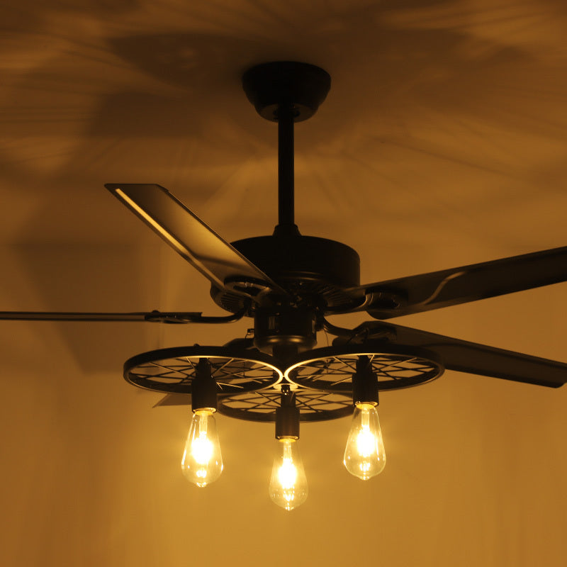 Retro Industrial Fan Lamp Ceiling Fan Lamp - Mubimart -  