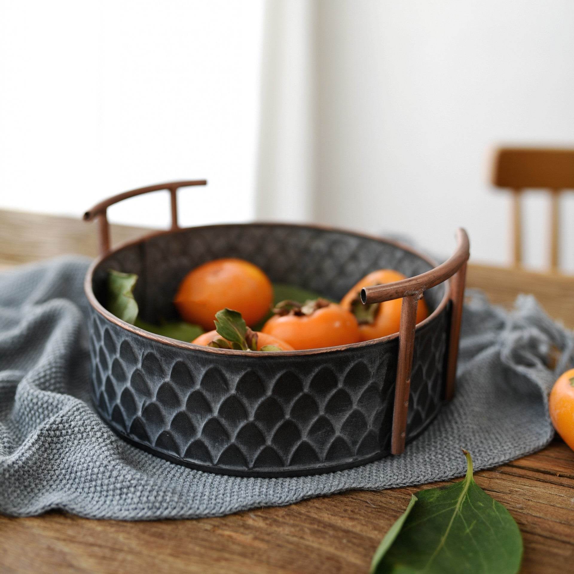 Retro Iron Storage Basket Craftsmanship - Mubimart