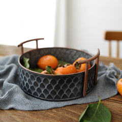 Retro Iron Storage Basket Craftsmanship - Mubimart - Metal basket 