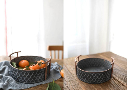 Retro Iron Storage Basket Craftsmanship - Mubimart