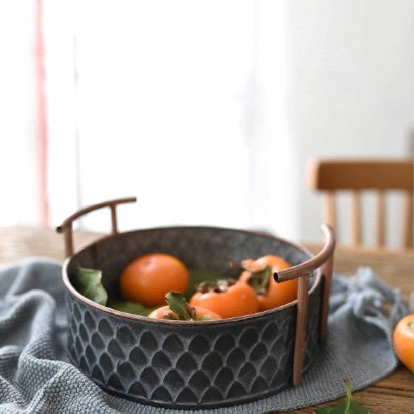 Retro Iron Storage Basket Craftsmanship - Mubimart