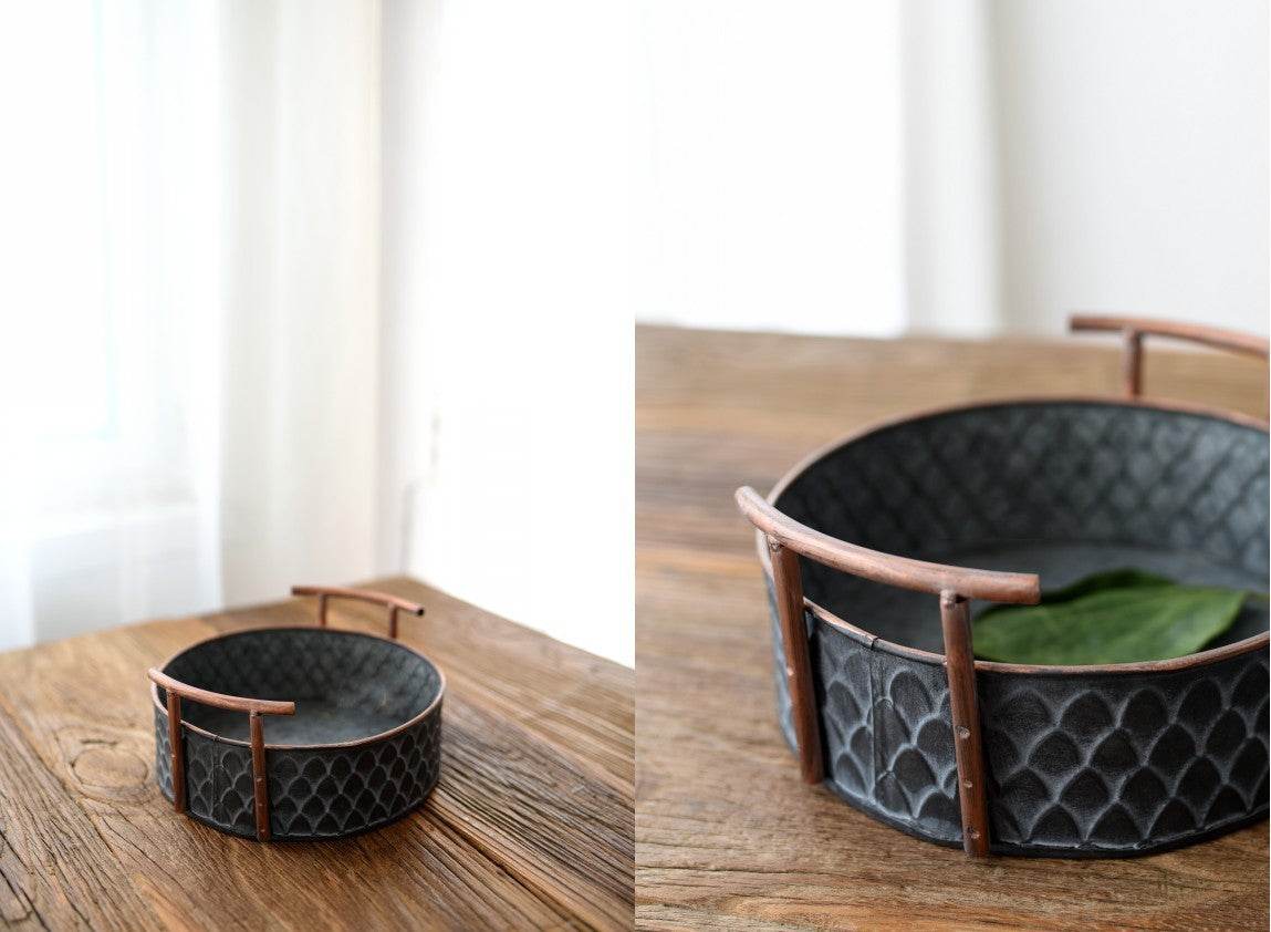 Retro Iron Storage Basket Craftsmanship - Mubimart