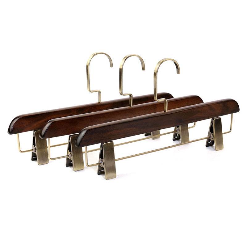 Retro Solid Wood Pants Hanger Pants Clip Hotel Clothing Store Pants Hanger Trousers Trousers - Mubimart