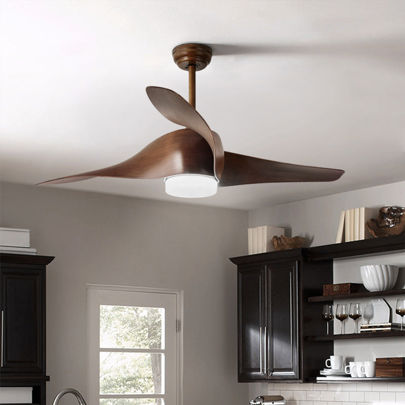 Retro Spiral Fan Leaf Ceiling Fan Light Simple - Mubimart - Ceiling Fans 