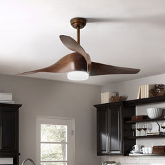 Retro Spiral Fan Leaf Ceiling Fan Light Simple - Mubimart - Ceiling Fans 