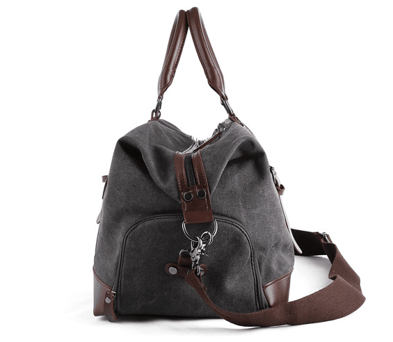 Retro canvas tote bag travel bag male fashion trend large capacity short-distance travel luggage bag shoulder bag male - Mubimart