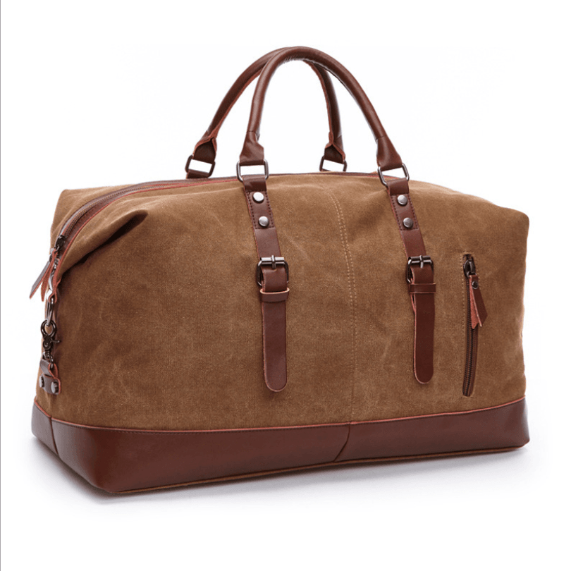 Retro canvas tote bag travel bag male fashion trend large capacity short-distance travel luggage bag shoulder bag male - Mubimart