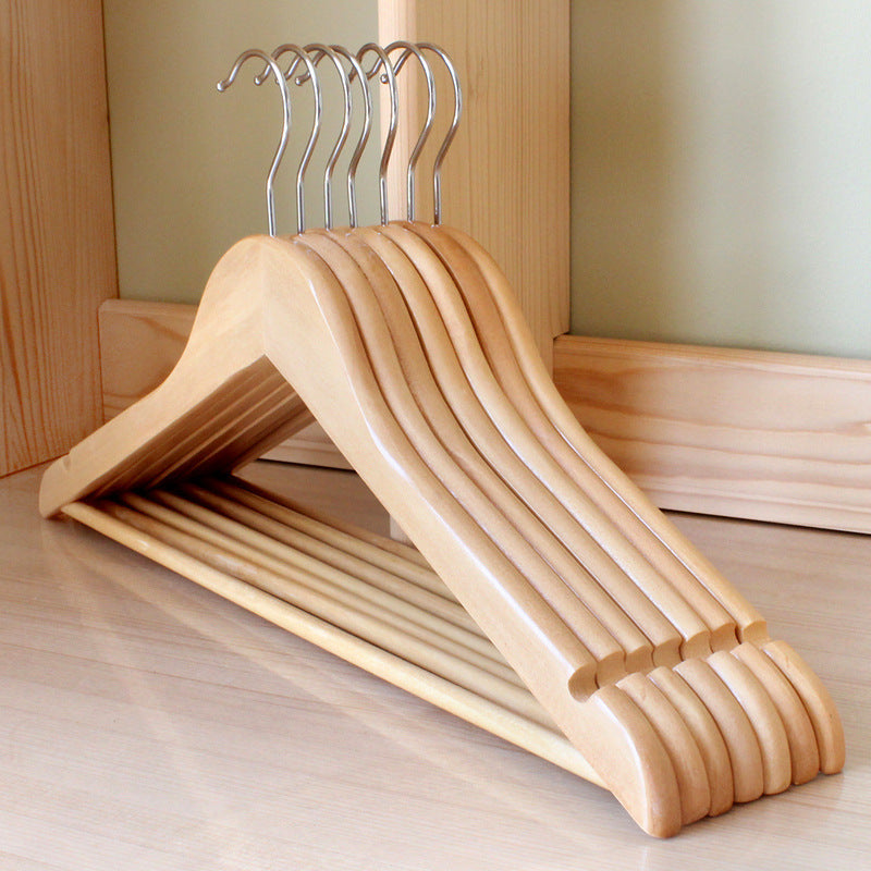 Retro solid wood hanger wooden clothing hanger - Mubimart - Wood Hangers 