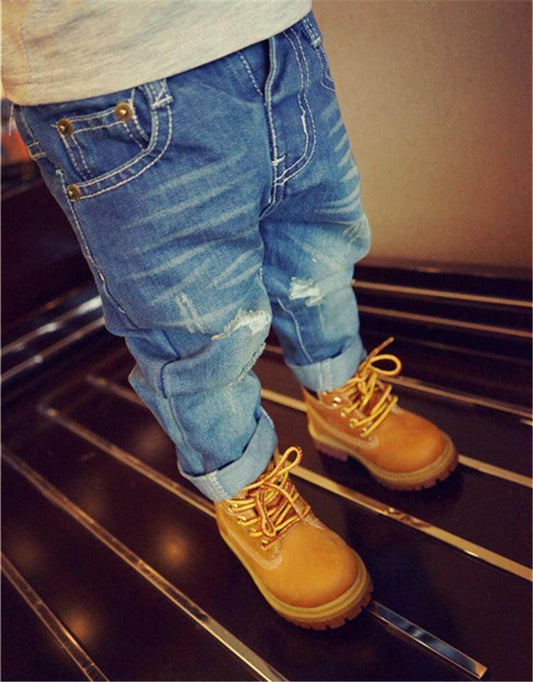 Ripped Jeans Washed Boy European Style - Mubimart