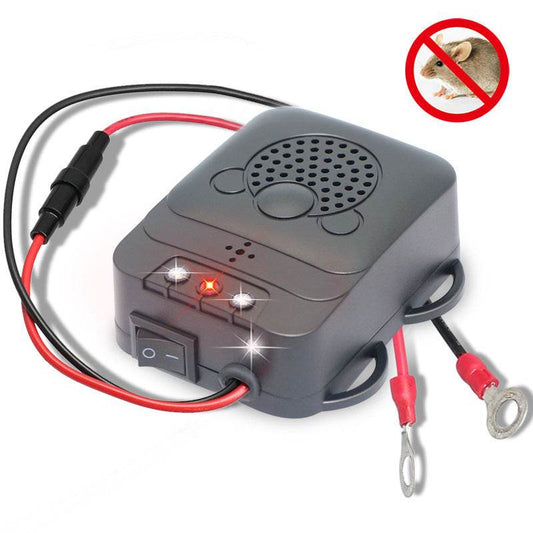 Rodent Repellent Animal Ultrasonic Rat Flashlight Deterrent-Trap 12V with LED Vehicle - Mubimart
