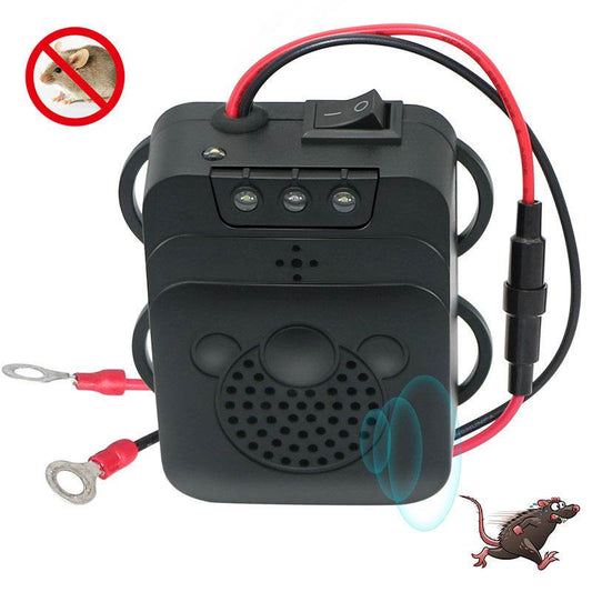 Rodent Repellent Animal Ultrasonic Rat Flashlight Deterrent-Trap 12V with LED Vehicle - Mubimart