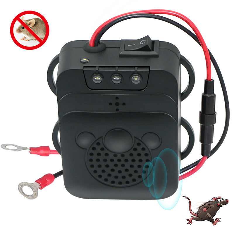 Rodent Repellent Animal Ultrasonic Rat Flashlight Deterrent-Trap 12V with LED Vehicle - Mubimart - Mouse Trap 