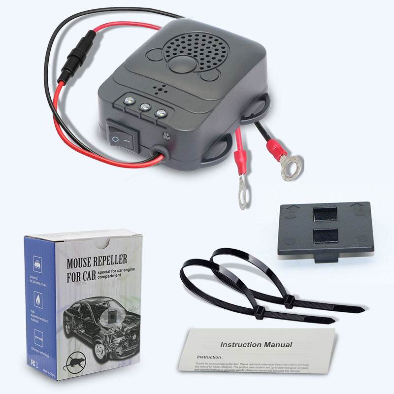 Rodent Repellent Animal Ultrasonic Rat Flashlight Deterrent-Trap 12V with LED Vehicle - Mubimart