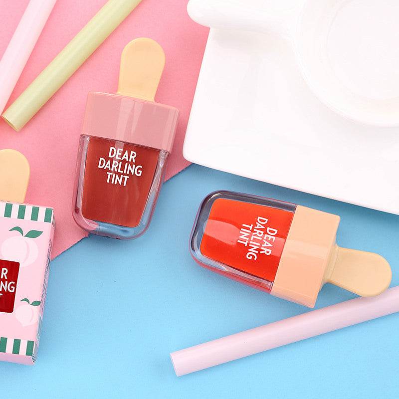 Rose, ice cream,lips, glaze, lip gloss, liquid lipstick, non stick cup, no fade, Ice Cream Lip Glaze - Mubimart