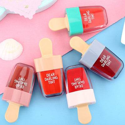 Rose, ice cream,lips, glaze, lip gloss, liquid lipstick, non stick cup, no fade, Ice Cream Lip Glaze - Mubimart