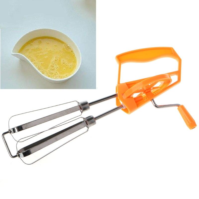 Rotary Hand Whisk Egg Beater Mixer - Mubimart -  