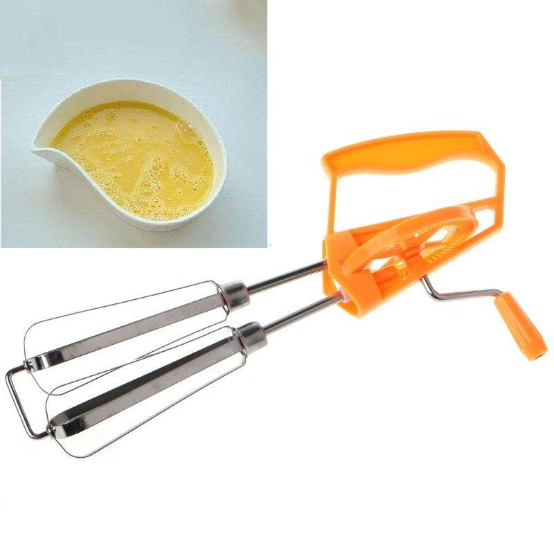 Rotary Hand Whisk Egg Beater Mixer - Mubimart