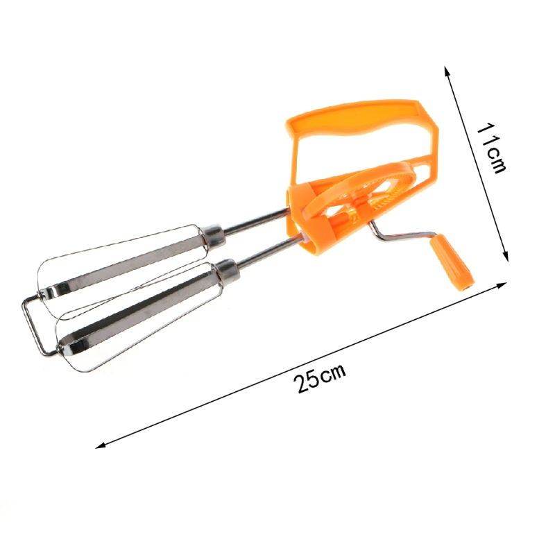 Rotary Hand Whisk Egg Beater Mixer - Mubimart