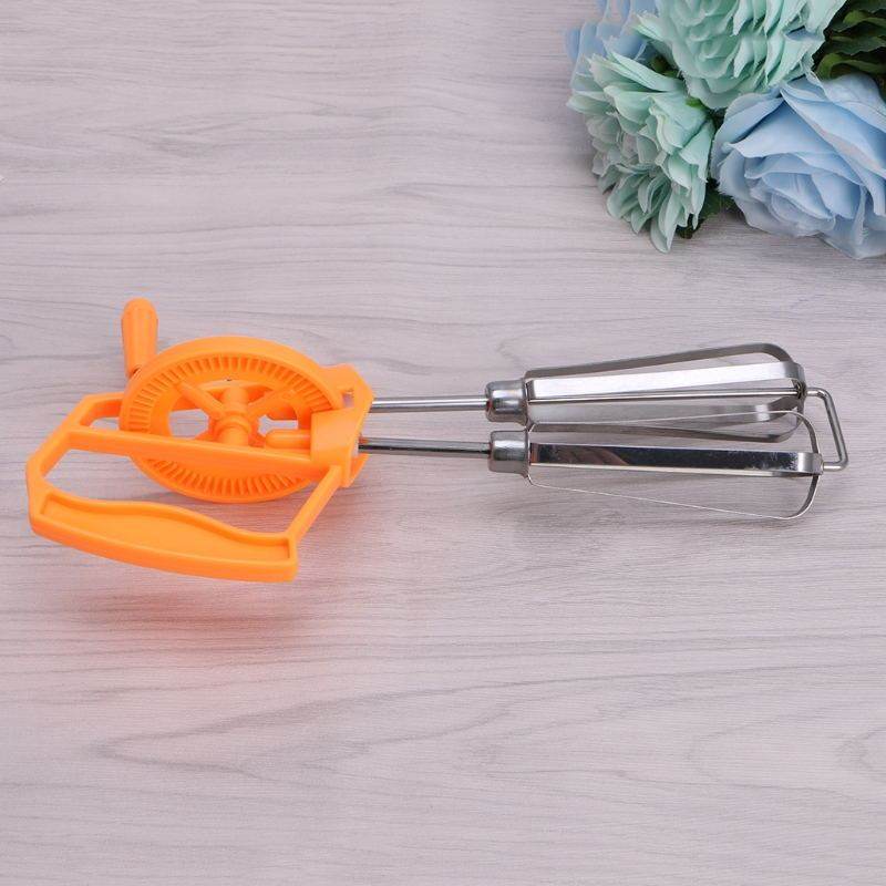 Rotary Hand Whisk Egg Beater Mixer - Mubimart
