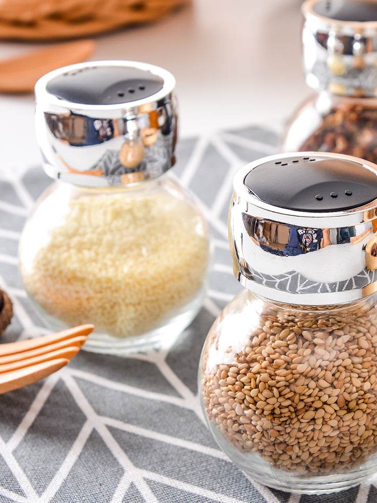 Rotary Seasoning Storage Spice Bottle Rack Kitchen Salt and Pepper Cruet Condiment Set Containers for Spices - Mubimart