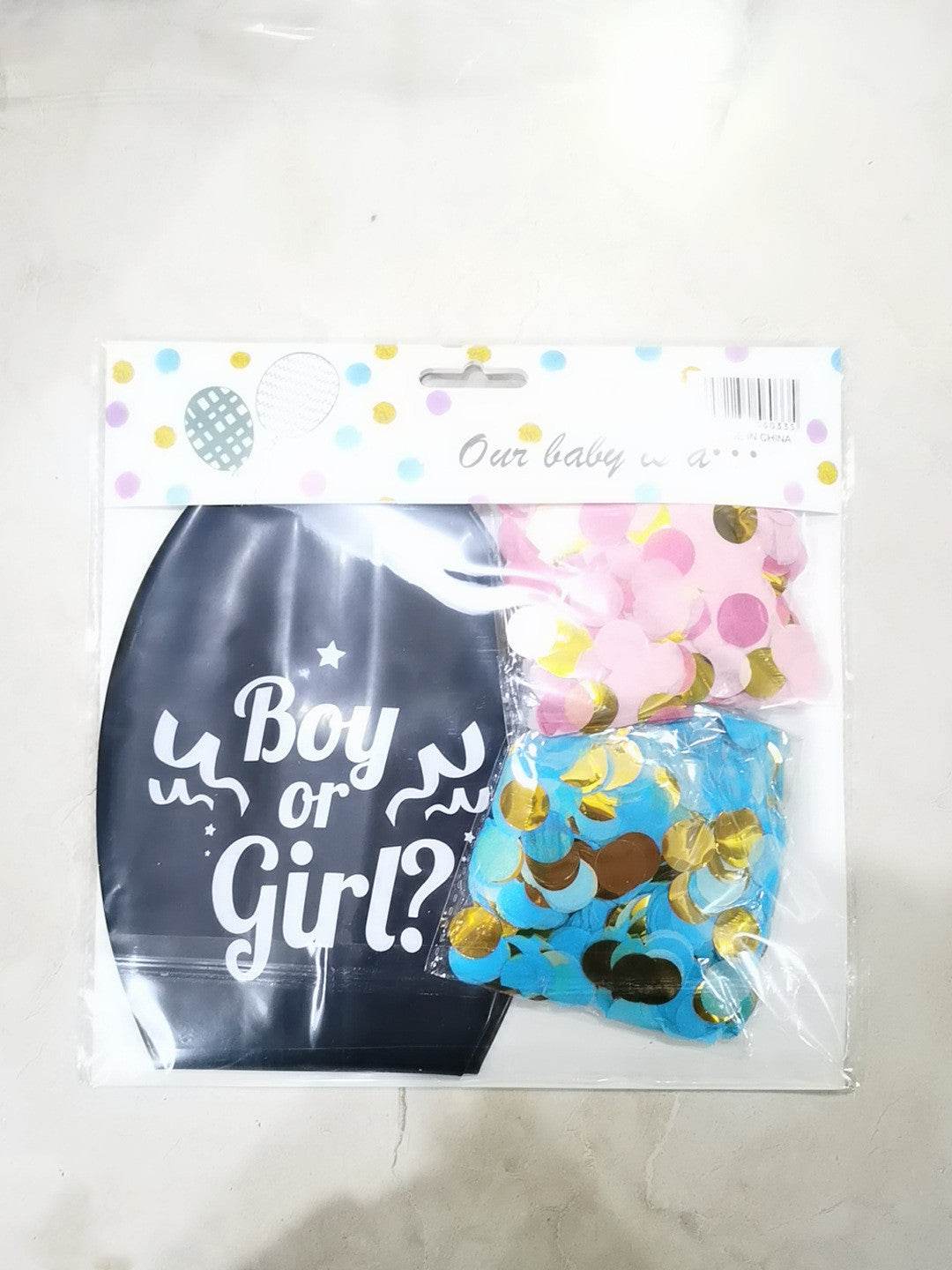 Round Black Gender Reveal Balloon Party Decoration - Mubimart