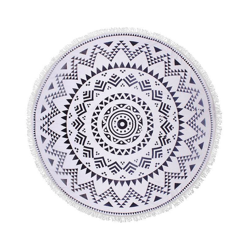 Round Sun Protection Beach Towel Microfiber Strap - Mubimart