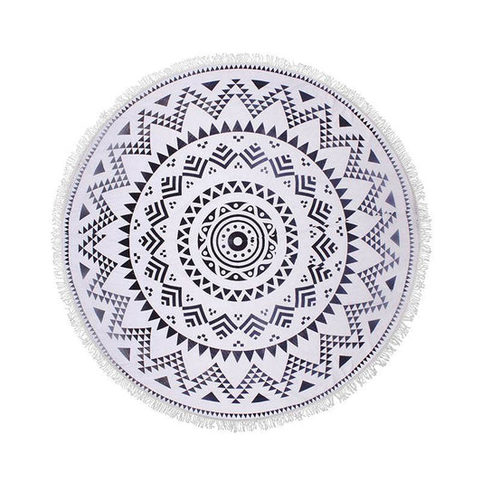 Round Sun Protection Beach Towel Microfiber Strap - Mubimart