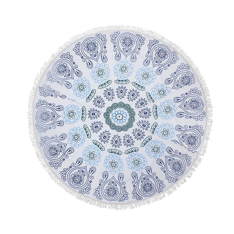 Round Sun Protection Beach Towel Microfiber Strap - Mubimart