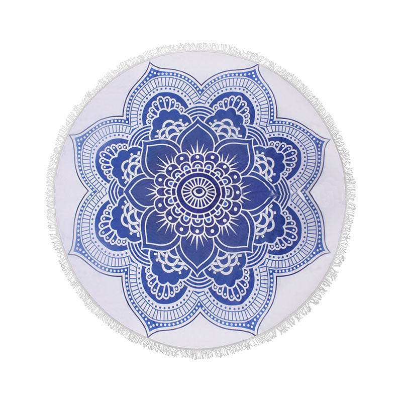 Round Sun Protection Beach Towel Microfiber Strap - Mubimart