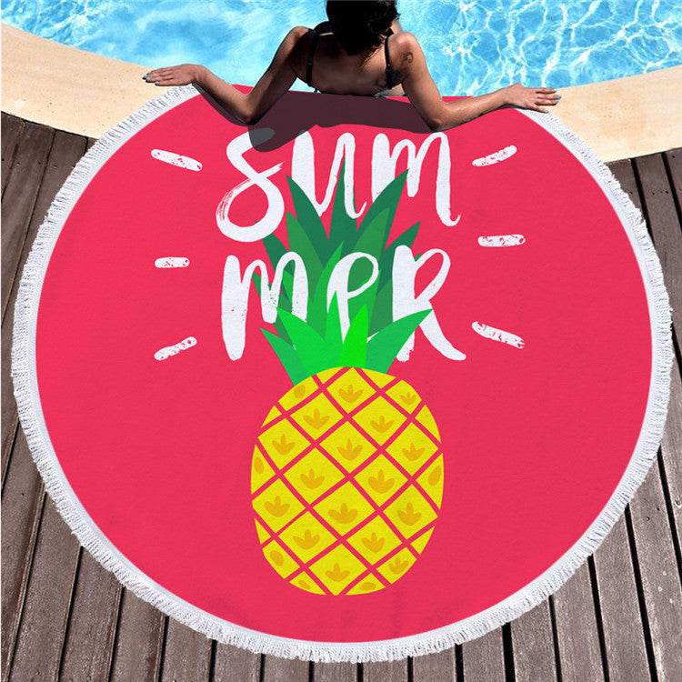 Round printed beach towel shawl beach towel - Mubimart