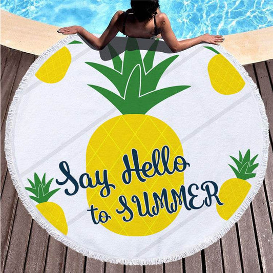Round printed beach towel shawl beach towel - Mubimart