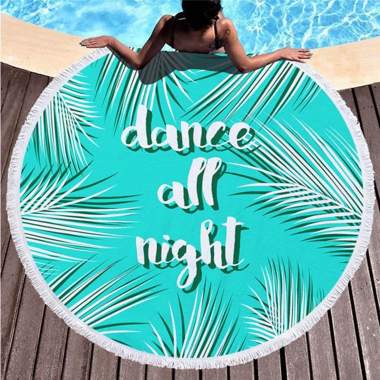 Round printed beach towel shawl beach towel - Mubimart