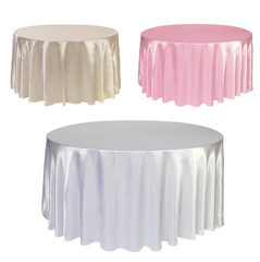 Round satin tablecloth - Mubimart - Tablecloth 