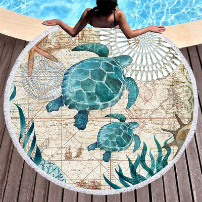 SEA TURTLE BEACH TOWEL - Mubimart -  