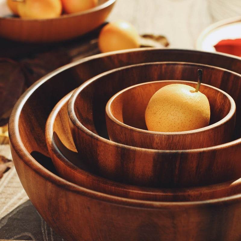 Salad Bowl Household Children's Wooden Bowl - Mubimart