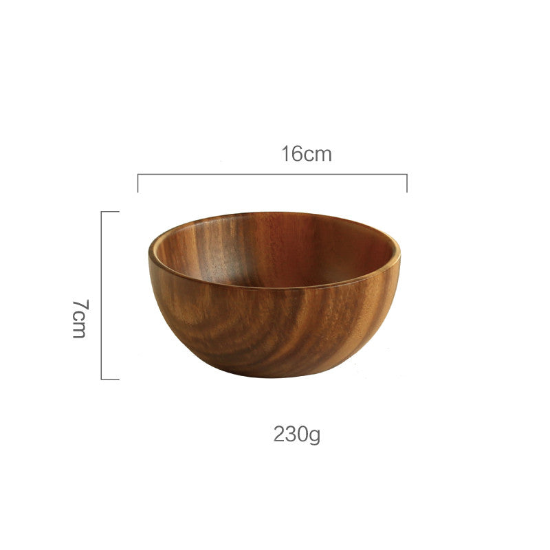 Salad Bowl Household Children's Wooden Bowl - Mubimart -  