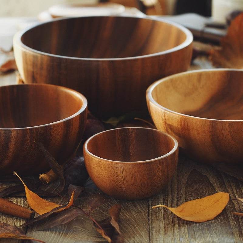 Salad Bowl Household Children's Wooden Bowl - Mubimart