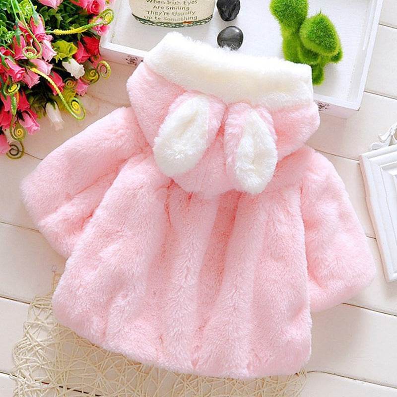 Samantha Rabbit Hood Coat - Mubimart