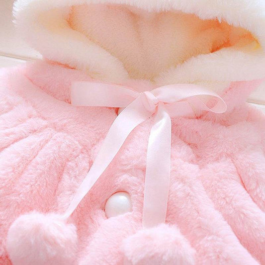 Samantha Rabbit Hood Coat - Mubimart