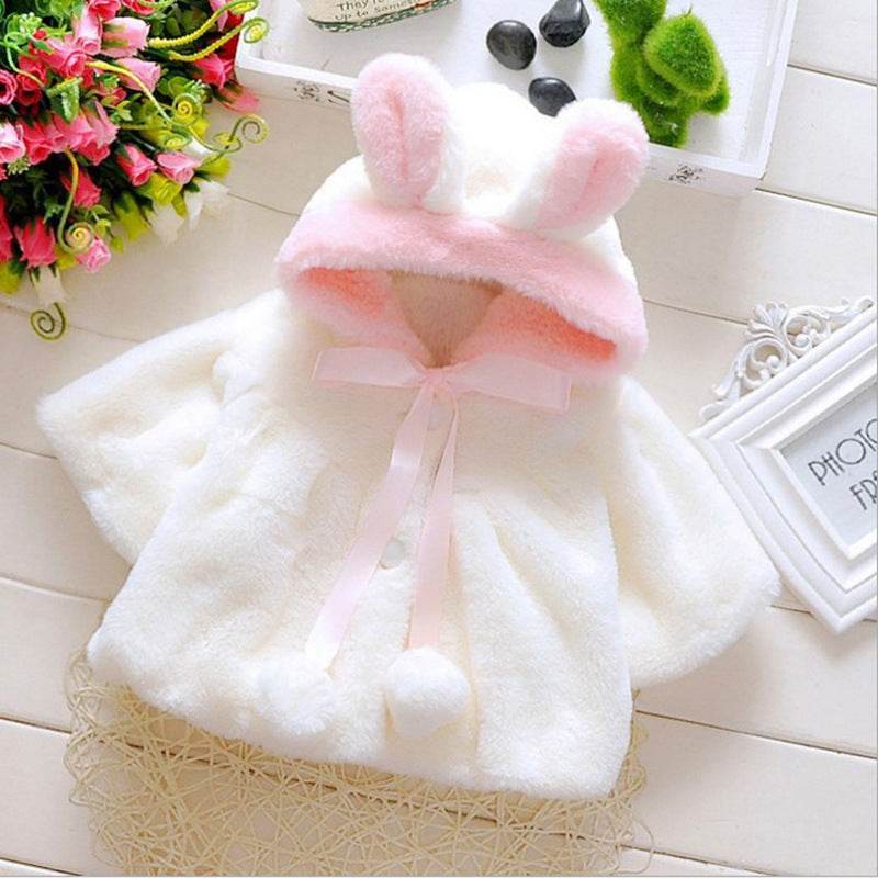 Samantha Rabbit Hood Coat - Mubimart